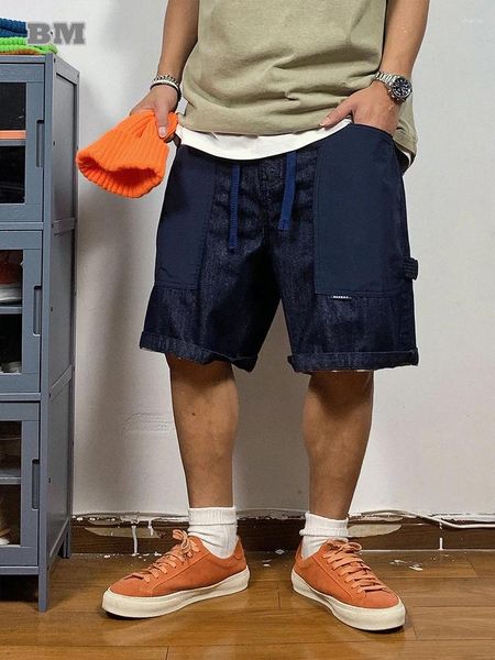 Erkekler Kot yaz Amerikan Sokak Giyim Jorts Erkek Giyim Vintage Kargo Harajuku Sıradan Basketbol Denim Şort Koreli Modaya