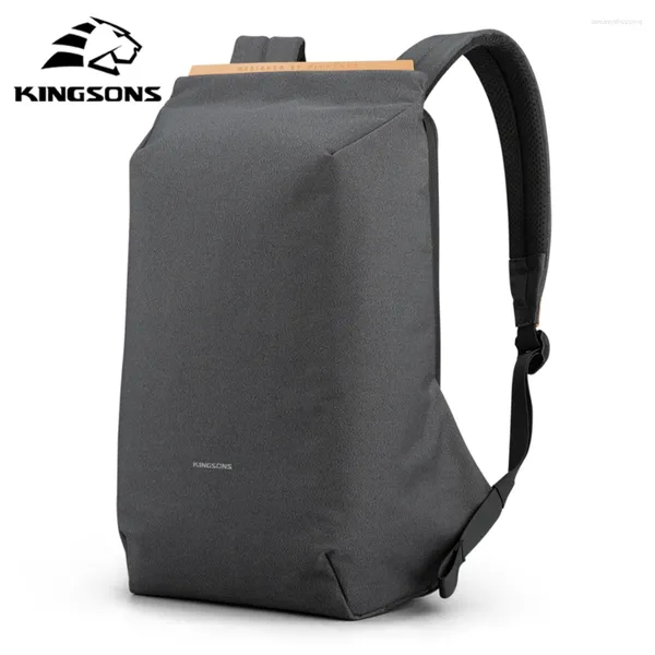 Backpack Kingsons 2024 Men anti-roubo de 180 graus Laptop de cobrança USB de 15,6 polegadas para meninos adolescentes