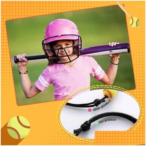 Braccialetti Charm 30 PC Polletti da baseball regolabili per adolescenti Sport Team Players Drop Delivery Jewelry Dhqnu