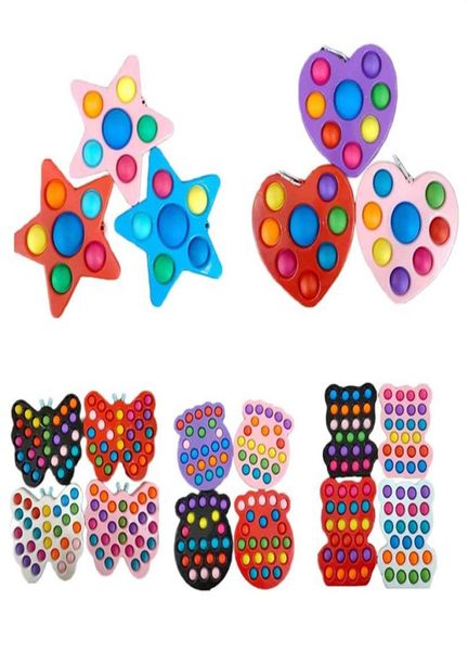 Butterfly Wellyfish Heart Star Bear Shapes Push Toys Toys Sensorial Bubble Bow