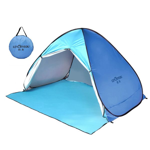 Schutzhütten Outdoor Camping Zelt Popup Funplay Zelt automatisch Instant Zelt UV -Schutz Zelt Sun Shade Mark Markierung für Camping Beach Garten