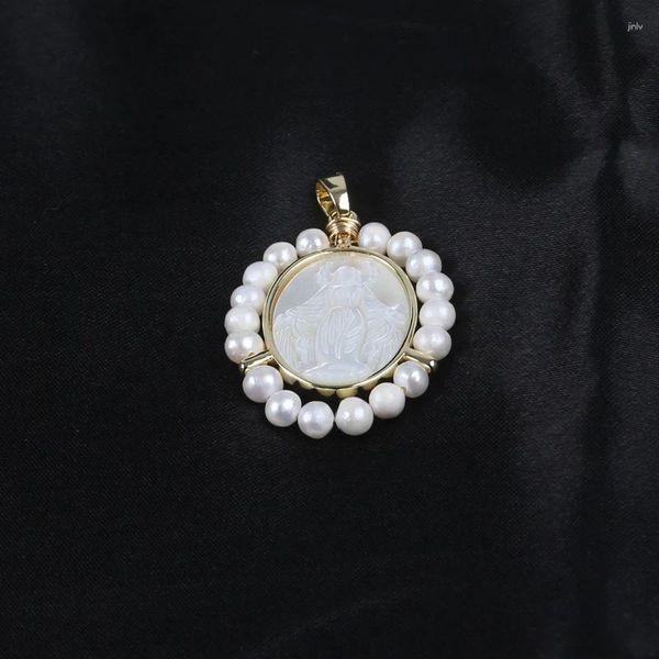 Anhänger Halsketten natürliche weiße Farbe echte Kartoffel -Perlenschalen -Halskette