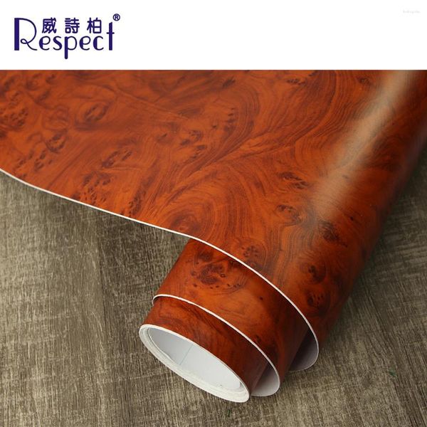 Adesivi per finestre Waterproof Wood Pallpaper rotolo auto adesiva decorazione contatto porte di carta mobile desktop mobili moderni decorativo