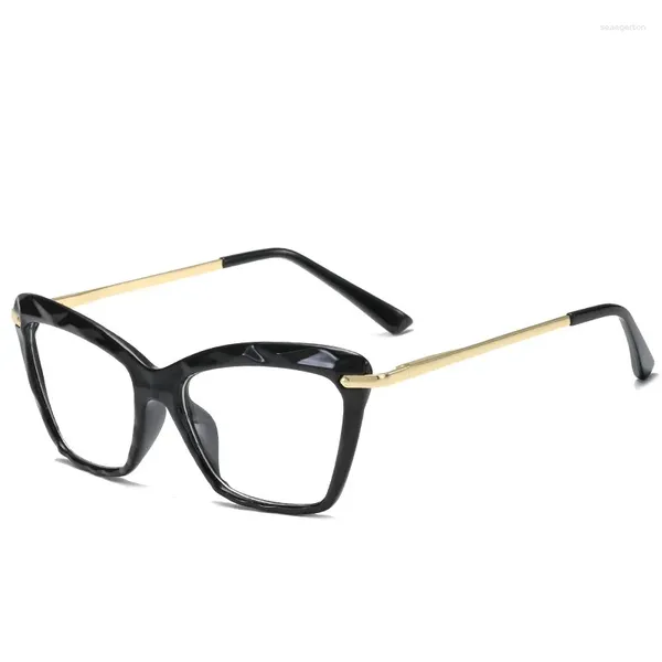 Sonnenbrillen Frames 2024 Mode Crystal 3D Design Anti-Blau-Brillen Rahmen Flachspiegel Katze Augenhellblau Blockierende Brille Trend Brillen mit Brillen