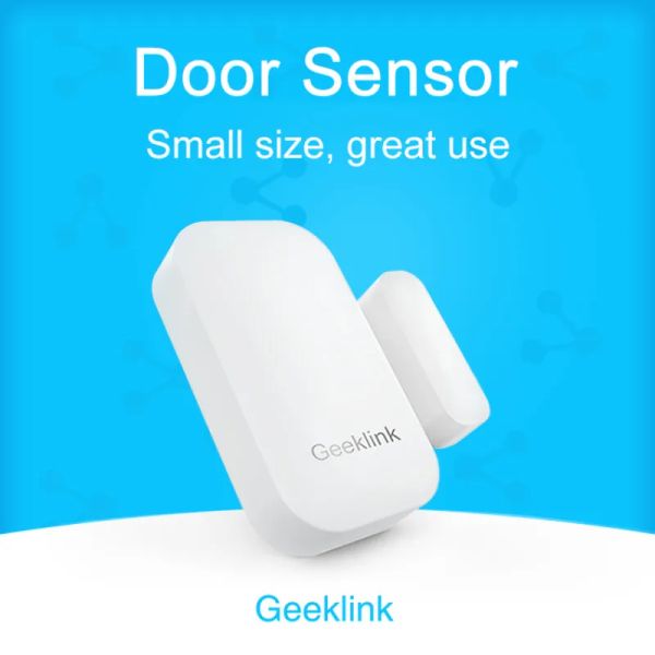 Управление датчиком дверей GeekLink Обнаружение дверей окна открыть/закрыть Wi -Fi 433MHz RF RF Demote обратная связь в режиме реального времени с помощью контроля мыслителя через iOS Android