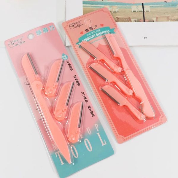 1 Set Brow Shaper Pink Facial Trimmer Trimmer Женщины, ухаживающие за тем, как срабатывать безопасную бритву.