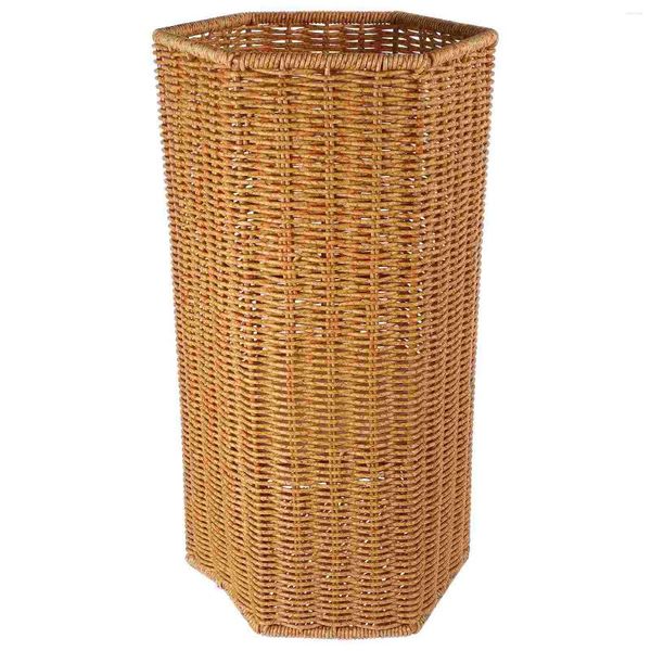 Ombrelli Vaso Bianco Imitazione Rattan Portaombrelli Secchio Cestino portaoggetti per la casa per ufficio Supporto artificiale per interni Anziani