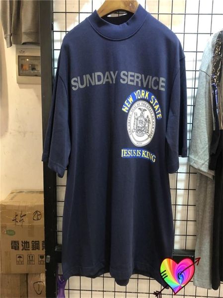 Jesus is King Thirt Men Domenne Stato Sunday Service Tee Hip Hop West Tops Badge Stampa manica corta 2205209189576