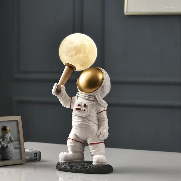 Lampade da tavolo decorazione piccola lampada notturna al capezzale della camera da letto nordica 3d moon astronauta