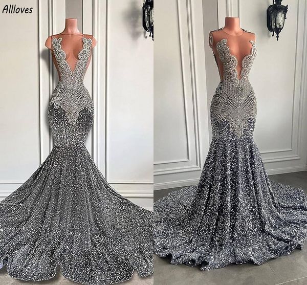 Роскошные кристаллы. Вечерние платья для женщин для женщин ebi ebi sheer sharkly sequined special contacd