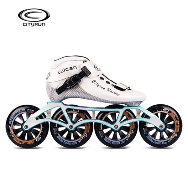 Botlar Cityrun Racing Vulcan Profesyonel Sline Hız Patenler Ayakkabı Kore Japonya için Karbon Fiber Siyah Paten Patinler Eur 3045