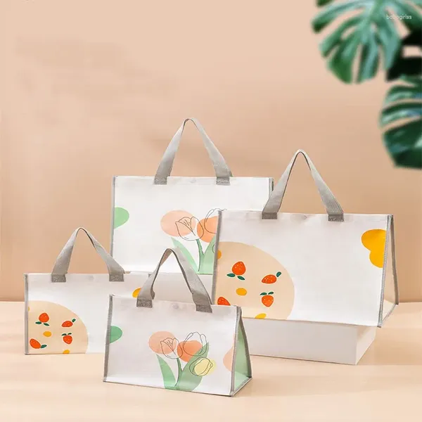 Sacos de armazenamento Bolsa de compras dobrável, tecido espessando um ombro de impressão floral e ecologicamente correto, senhoras reutilizáveis ​​à prova d'água à prova d'água