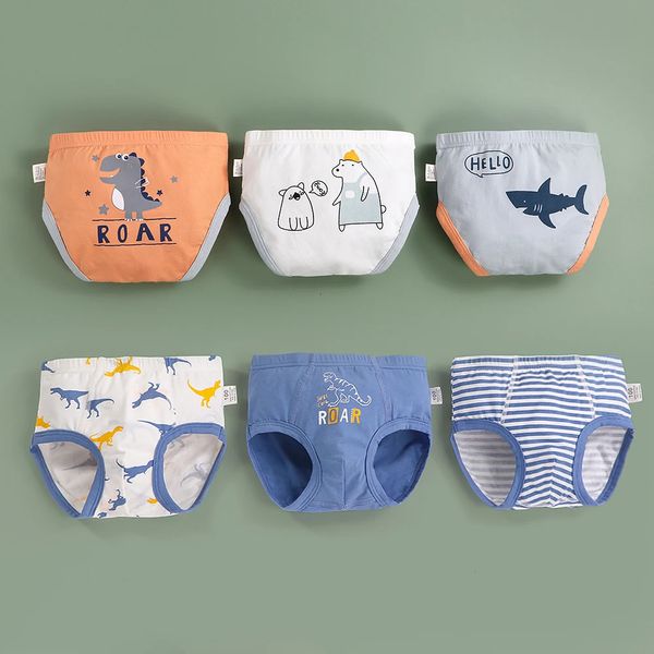 Große Jungen-Shorts, Kinder-Slips, Kinderunterwäsche, Hai-Höschen für kleine Jungen, Wachstumsperiode, große Kinder, Baumwolle, seeblaue Hose 240329