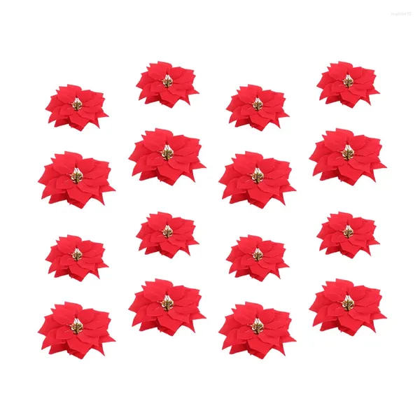 Dekorative Blumen 20pcs rot für Weihnachtsbaum Künstliche Blume Hochzeitsfeier klein und großgröße