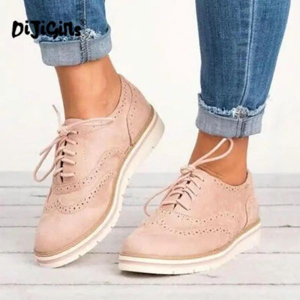 Oxfords Rubber Brogue Shoes Plataforma Oxfords British Style Freepers Cutouts Casual Casual Sapatos 5 Cores Drop Shipp