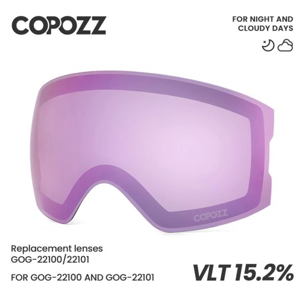 Goggles Coozz 22101 e 22100 Lentes de reposição magnética de óculos de esqui lentes esféricas e lentes cilíndricas