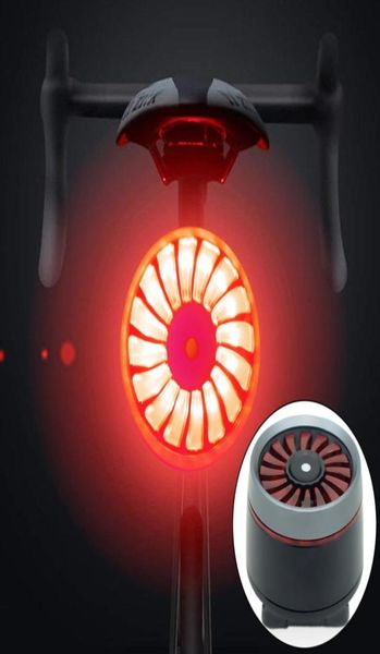 USB -Fahrrad -Rückgang -Laterne -Lantern intelligente Bremsenspeicher -Fahrrad -Taillight MTB Road Cycle Rückenrücken LED Motorradhelm Lampe 4669703