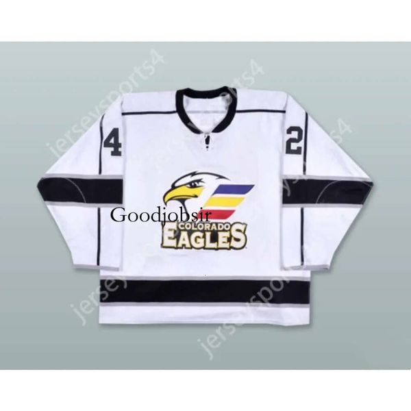 Gdsir Custom DEVIN DIDIOMETE 42 COLORADO EAGLES MAGLIA DA HOCKEY BIANCA NUOVA Top Ed S-M-L-XL-XXL-3XL-4XL-5XL-6XL