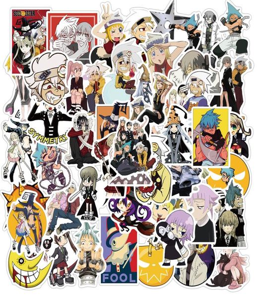 50 PCs gemischte wasserdichte Autoaufkleber Soul Eater Anime für Skateboard -Laptop -Kühlschrank -Helm -Pad -Fahrradfahrrad Motorrad PS4 Buch GUI8578437