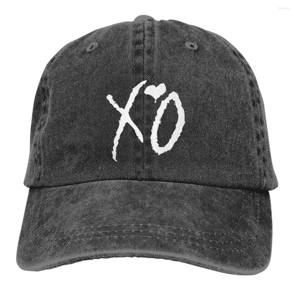 Top kapakları xo beyzbol kapak kalpleri klasik erkek kadınlar yıkanmış kamyoncu şapka ayarlanabilir tasarım kpop snapback doğum günü hediyesi