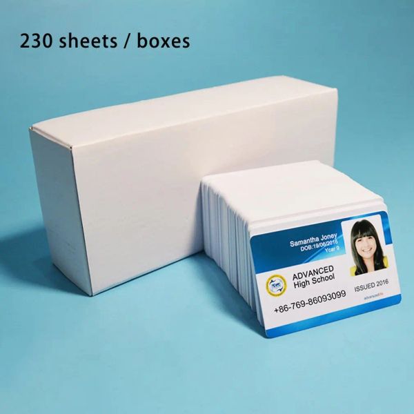 Zarflar 230pcs Yeni beyaz mürekkep püskürtme yazdırılabilir boş PVC Kart Üyelik için Kart Kulübü Kart Kimlik Kart Epson veya Canon Inkjet Yazıcı tarafından basılmıştır