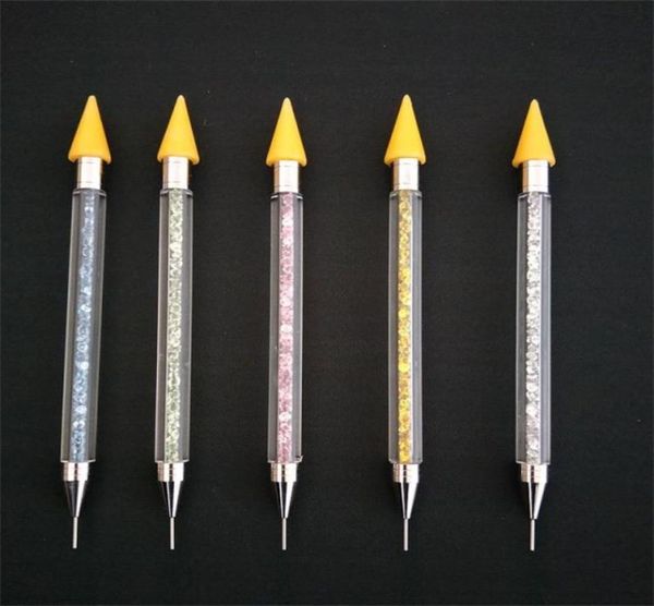 Caneta pontilhadora de unhas de cabeça dupla multifuncional strass lápis de cera diy com caixa de armazenamento mulit cor 5 3hp e17309054