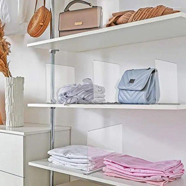 Armazenamento de roupas Clear Acrílico Closet Bookcase Divisher Home Use Wardrobe Baffle Commodity