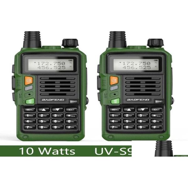 Walkie talkie baofeng uvs9 plus uhf vhf band dual band 10w versione ad alta potenza aggiornata della versione di consegna a due vie Uv5r Ham Dhwzh