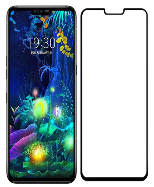 Protetor de tela de vidro temperado curvo 3d capa explosão premium cobertura completa filme guarda para lg g8 g7 g5 v50 v40 v305614595