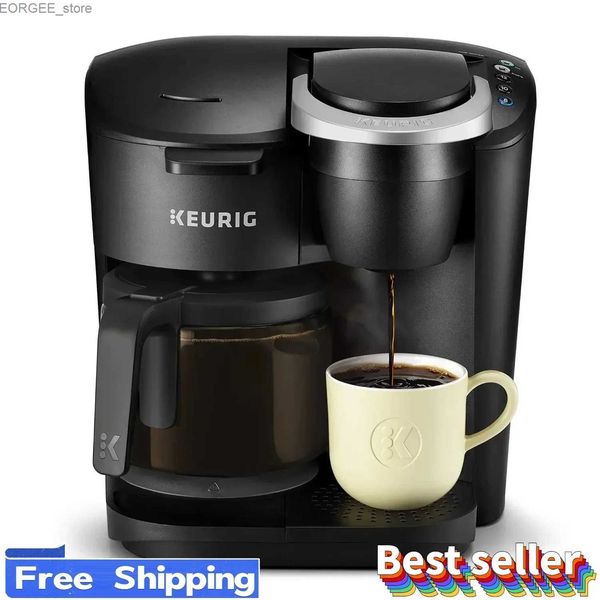 Кофе-производители K-Duo Essentials Black Senem Service K-Cup Pod Coffee Machine Black Cafe Новое в Соединенных Штатах Y240403