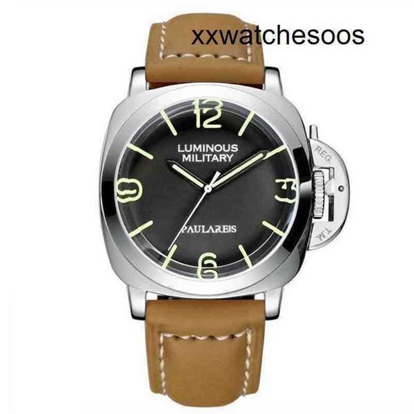 Top Clone Men Sports Watch Panerais Luminor Автоматическое движение Швейцарские военные часы Pangdahai Кожаные доминирующие водонепроницаемый циферблат