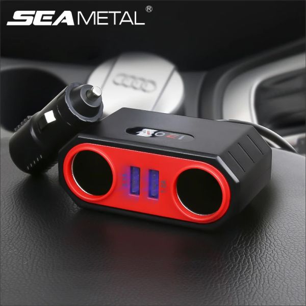 Seametal Car Cigarette Lighter Ladegerät USB Auto -Ladung 120W Auto leichterer Splitter -Socket Universal für Dash Cam DVR Mobiltelefon