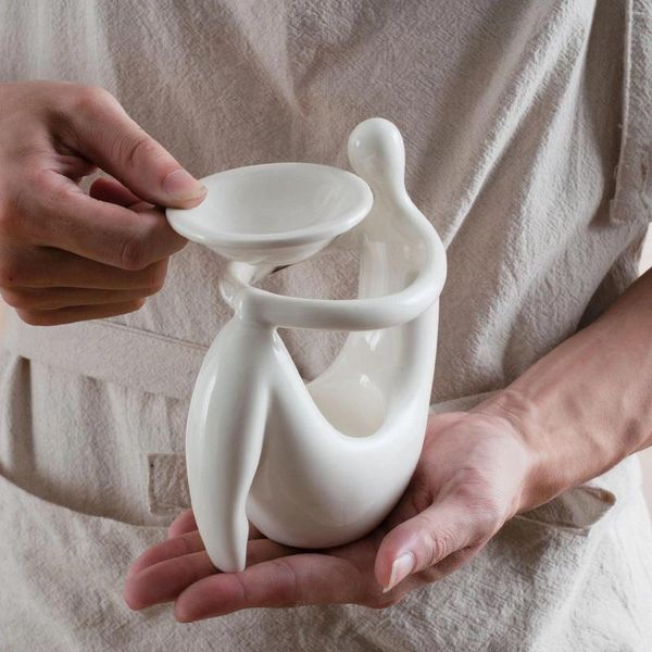 Kerzenhalter ätherischer Ölbrenner Teelichthalter für Wohnzimmer Yoga Büro Schmelze Keramik Diffusor Spa