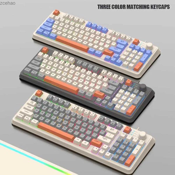 Tastaturen K82 K82 Mechanische Tastatur Wired Compact PC -Tastatur mit Number Pad 94 Tasten RGB Light Gaming -Tastaturen für Computer Laptopl2404