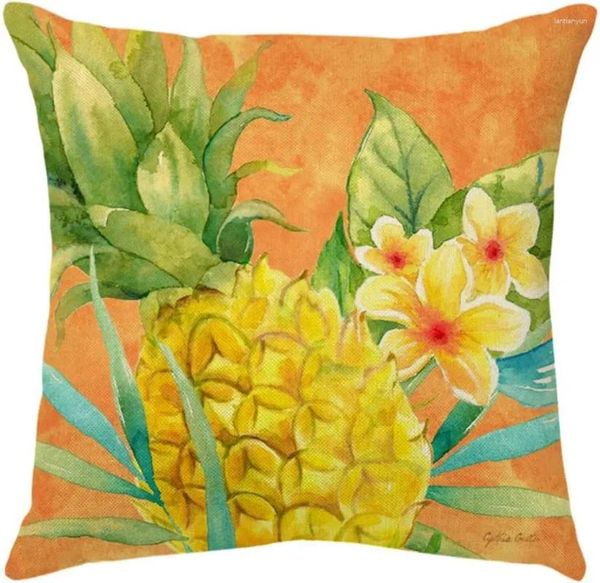 Cuscino frutta tropicale ananas decorativa lancio decorativo custodia rossa fiore di bianche di biancheria quadrato divano