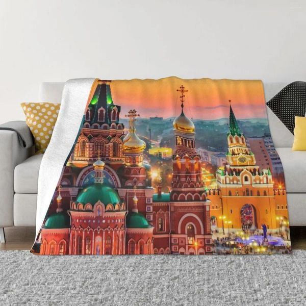 Decken Russland Landschaft Architektur Decke warm warm gemütliche Anti-auf-Flanell-Wurf für Easy Care Machine Home Decor