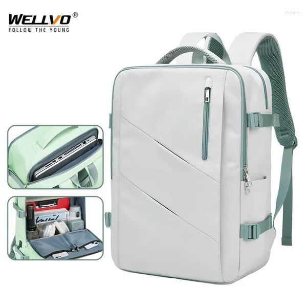 Backpack Casual Large Travel 15,6 -Zoll Laptop Rucksack High School College -Schüler Bag Frauen Männer tragen auf Gepäckpack XA468C