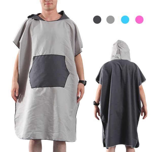 Zubehör Mikrofaser-Neoprenanzug-Wechselmantel-Poncho mit Kapuze, schnell trocknende Kapuzenhandtücher zum Schwimmen, Strand, Pool, kompaktes, leichtes Schwimmhandtuch