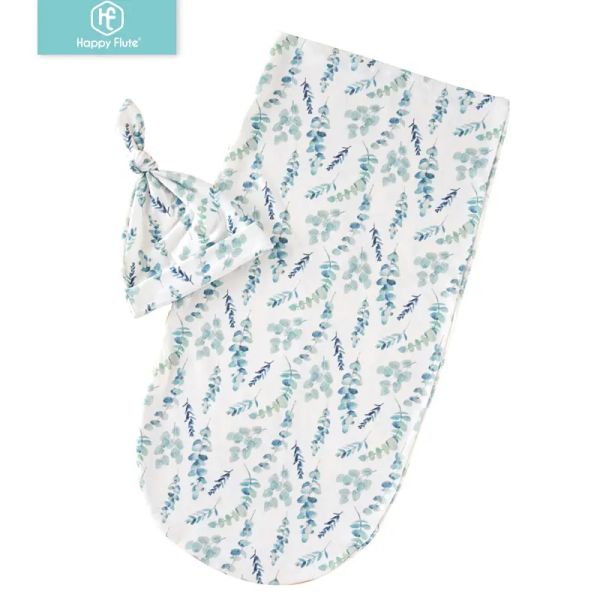 Bolsas de flauta feliz swaddle cocoon wrap +chapéu bebê recebendo manta de cama desenho animado para infantil saco de dormir infantil por 06 meses