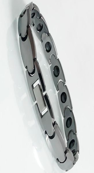Link Cadeia Classic Casal Bracelets Solid Tungsten Aço de saúde Pulseira magnética para homens Homme Mannen Armbanden Weddin2530546