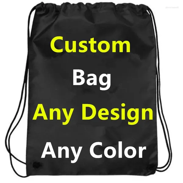 Stume da stoccaggio zaino per borse personalizzate con borse da coda 35x45 cm Polyester Digital Printing Digital qualsiasi logo personalizzato
