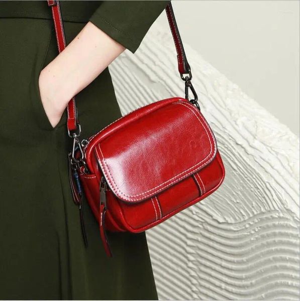 Tasche Neueste Frauen Taschen 2024 Spring High Fashion Mini Handtaschen Schulter echte koreanische Damen Leder Crossbody Version Version