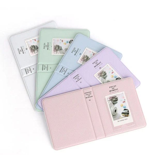 64 Taschen Fotoalbum Instant Camera 3 Zoll Bilder Aufbewahrungskoffer Stempelstempelkarten Organizer für Fujifilm Instax Mini 12/11/9