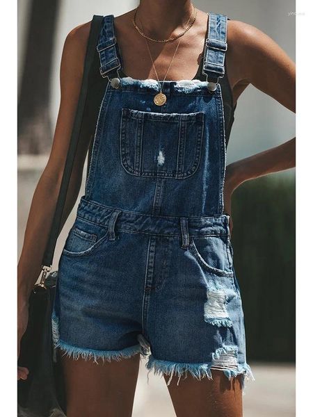 Frauen Jeans Sommer Frauen Shorts Overalls Lady sexy Vintage Rompers Denim Pants High Street Cross Gurt Overall Party Bodysuits