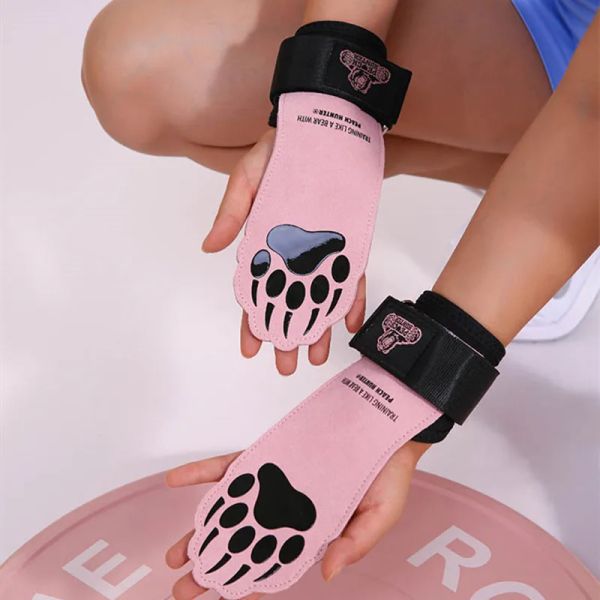 Sollevamento di guanti di sollevamento pesi di mucca Peso di sollevamento di guanti personalizzati non slip a trazione dura per la cintura di booster CrossFit Training Palm Protector