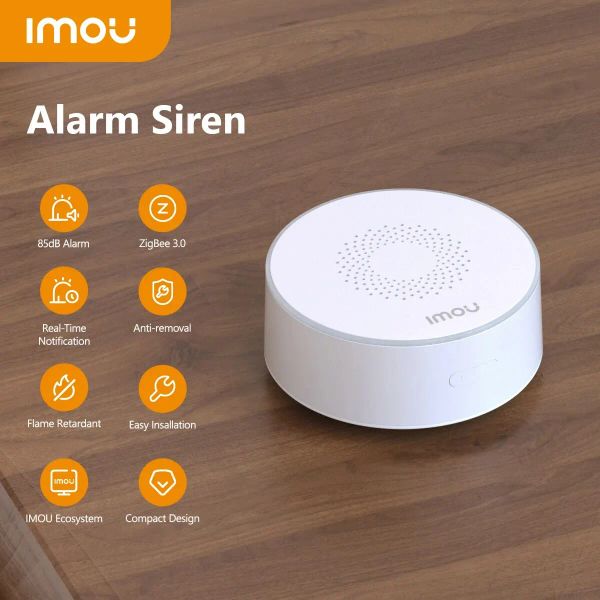 IMOU Smart Life WiFi Siren Alarm 85db Loud Lautsprecher Zigbee 3.0 mit Strobe Flash Siren Long Ausdauer für Heimsicherheitssystem
