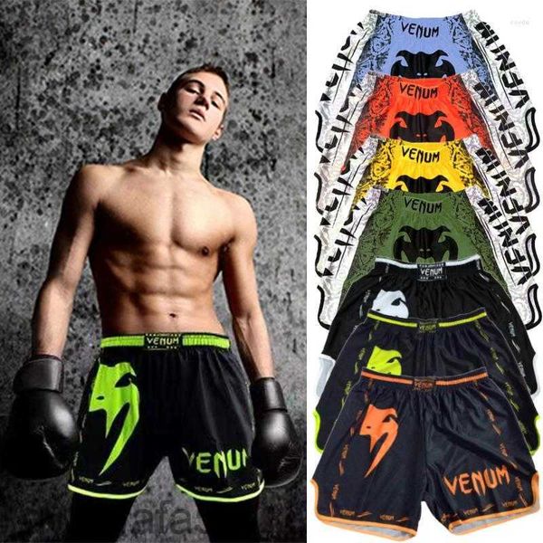 Pantaloncini da uomo addestramento muay thai combattimento di combattimento pantaloni sportivi abbigliamento da boxe stampata mma boxeo no4l