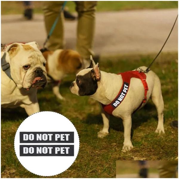 Köpek yakaları tashes 2 çift kablo demeti küçük aksesuarlar yansıtıcı yelek yamaları dekor köpek yavrusu çıkartmaları iş malzemeleri dekorasyon