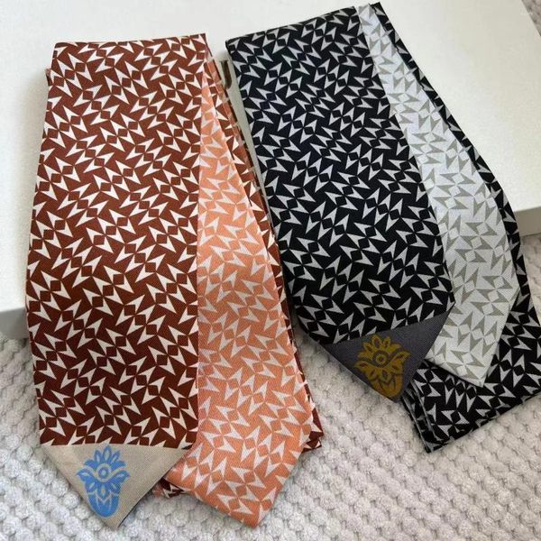 Schals Seidenstreamer Doppelseitig bedruckter langer Schal Twill Krawatte Halshaar am Handgelenk oder Tasche Blumenschärpe XH6