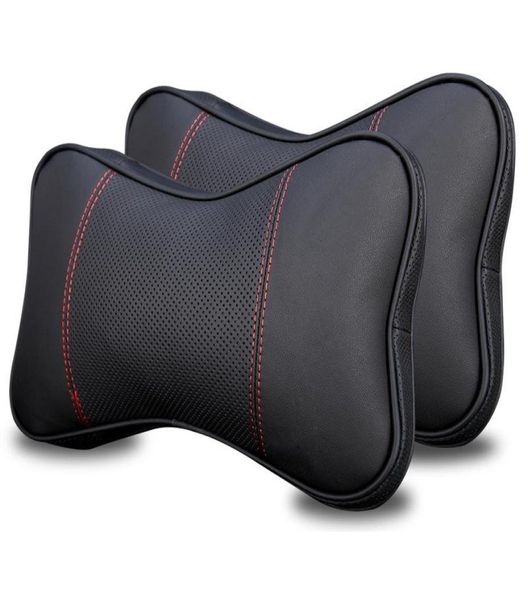 Sitzkissen 2 Packs Auto Kopfstütze Kissen Memory Foam Kissen mit PU -Halsstütze für Black Red5427316